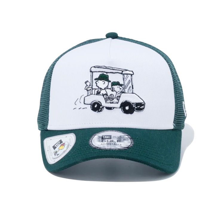 ニューエラ NEW ERA 9FORTY A-Frame PEANUTS ピーナッツ トラッカー On Par ホワイト/ダークグリーン ゴルフ 14124321 ボールマーカー付き｜daiichigolf｜03