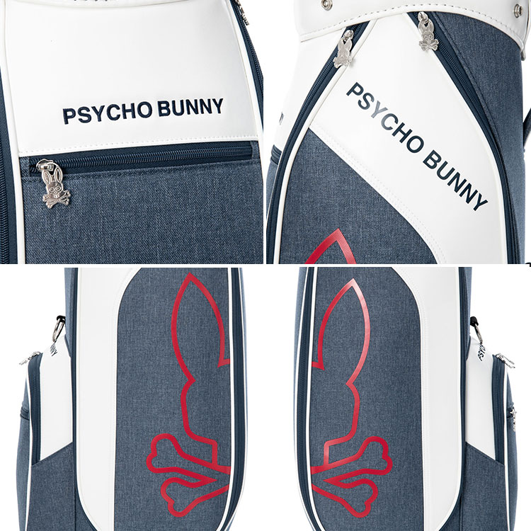 サイコバニー 　カートキャディバッグ【9型】ネイビー　pbmg6ac6 Psycho Bunny（サイコバニー） (ポイント10％)サイコバニー カート