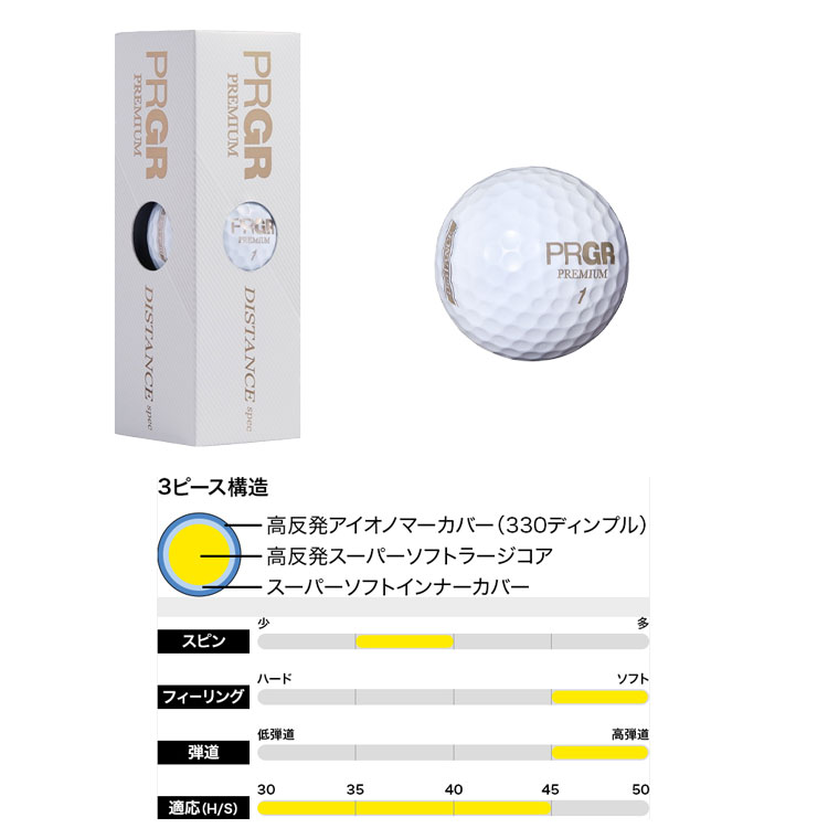 PRGR（プロギア） プレミアム ゴルフボール 1ダース(12球入り) PRGR