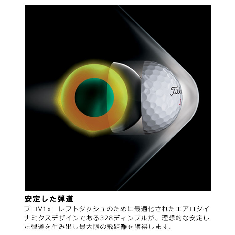 (ポイント10％)タイトリスト ゴルフボール プロ V1x レフトダッシュ TITLEIST PRO V1x LEFT DASH 1ダース (12球) 日本正規品｜daiichigolf｜06