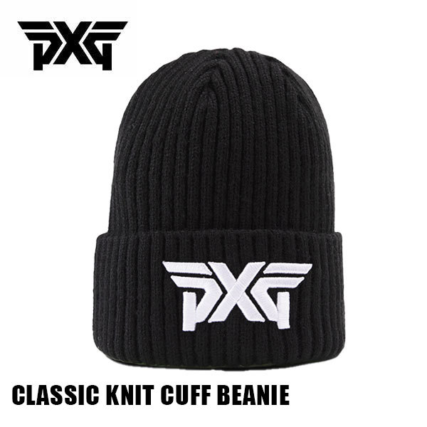 PXG ニット キャップ CLASSIC KNIT CUFF BEANIE ブラック NEWERA (PXG正規品) ゴルフ ネコポス対応