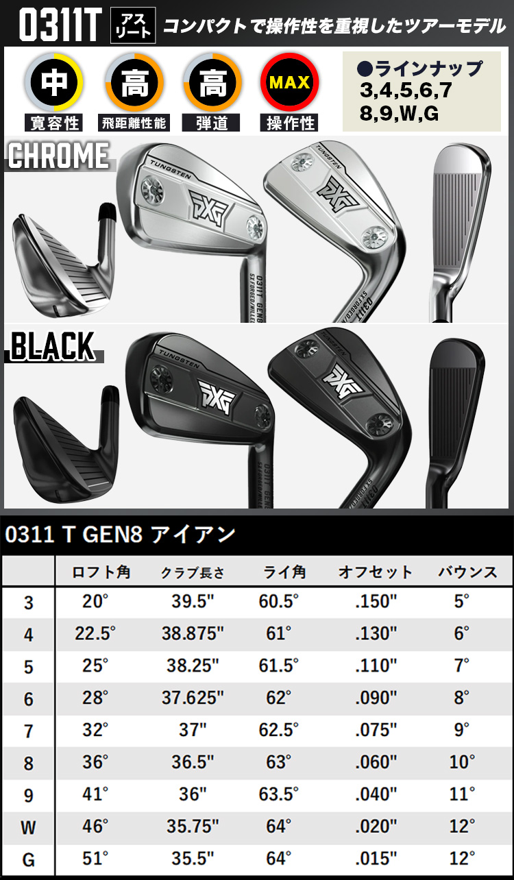 PXG 【予約受付中】PXG GEN8シリーズ アイアン 0311P/0311XP/0311T