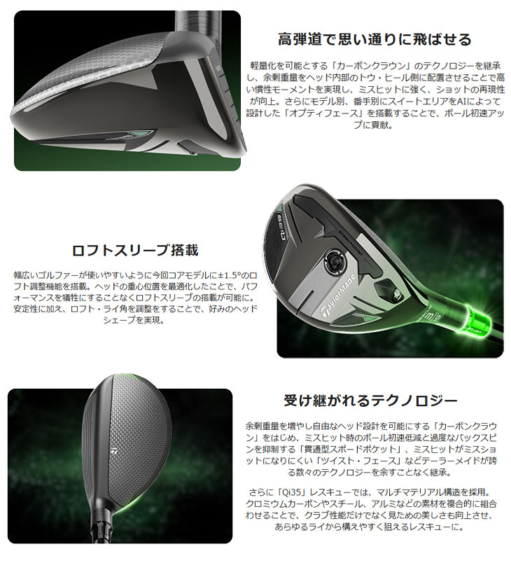 【大特価】テーラーメイド  Qi35 レスキュー N.SPRO 820GH オリジナルスチールシャフト 日本正規品 Taylormadeの画像