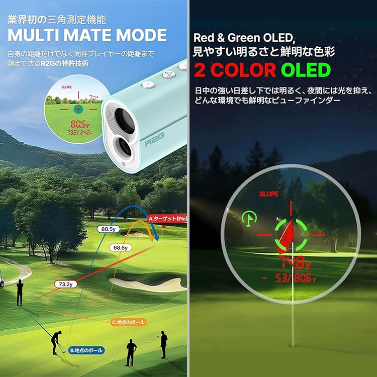 R2G メイトミニ OLED MATE MiNi レーザー距離計測器 軽量 コンパクト
