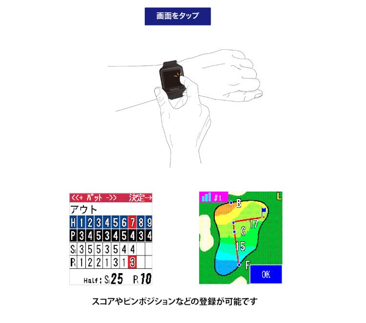 (ポイント10％)ShotNavi AIR EX ショットナビ エアー イーエックス GPSゴルフナビ 腕時計型｜daiichigolf｜07