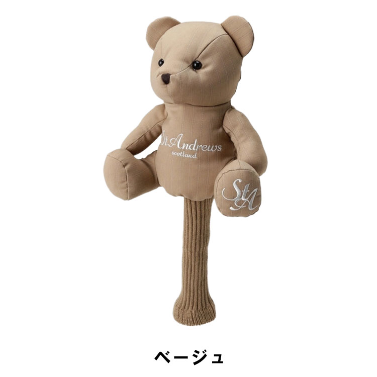 セント アンドリュース ピンストライプベア ドライバー用ヘッドカバー 460cc対応 St ANDREWS STMG54L 042-5284001ゴルフ St ANDREWS (ポイント10％) セント アンドリュース ピンストライプベア