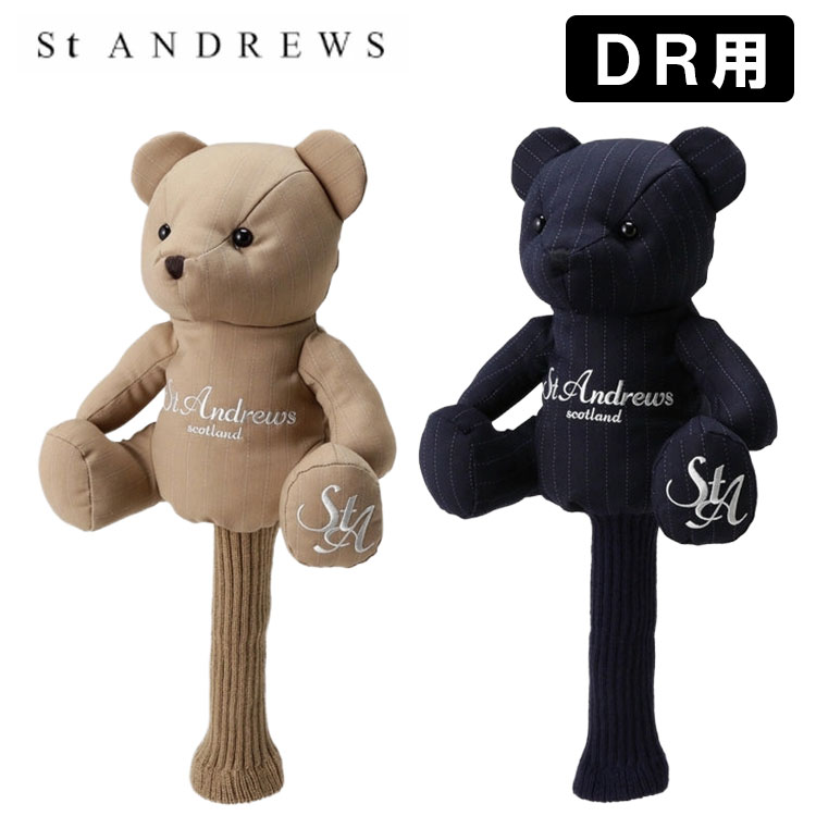 セント アンドリュース ピンストライプベア ドライバー用ヘッドカバー 460cc対応 St ANDREWS STMG54L 042-5284001ゴルフ St ANDREWS (ポイント10％) セント アンドリュース ピンストライプベア