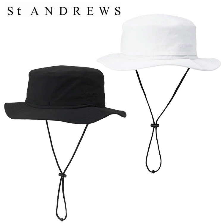 セントアンドリュース　ハット　ゴルフ　帽子　st andrews ブラック St ANDREWS セント アンドリュース Vベンチレーションハット ユニ