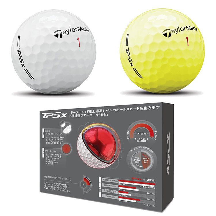 TaylorMade（テーラーメイド） ゴルフボール TP5x 2026年 1ダース 12球
