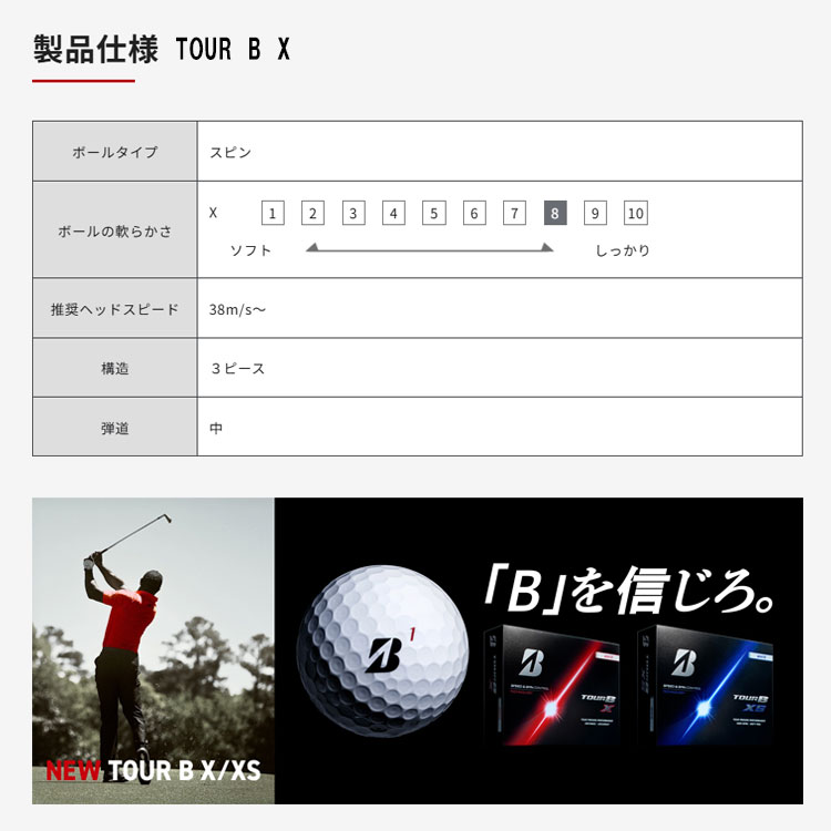 BRIDGESTONE GOLF 【2ダースセット】ブリヂストン ツアーB X ゴルフ