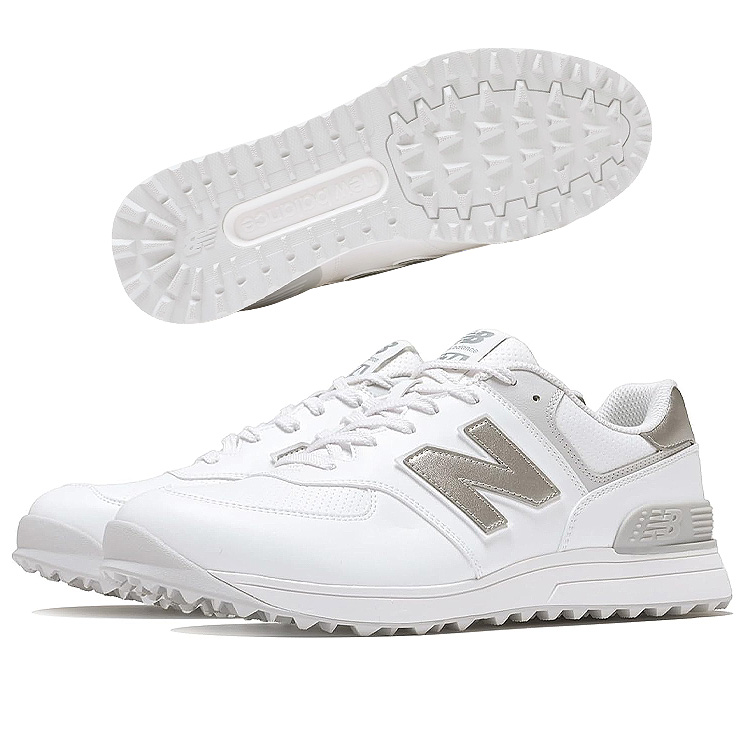 �j���[�o�����X new balance �S���t�V���[�Y �X�p�C�N���X Golf 574 v4 �z���C�g/�V���o�[ WHITE with SILVER METALLIC and GREY MATTER UG574D4