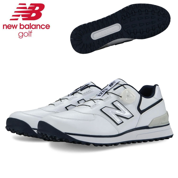 ニューバランス new balance ゴルフシューズ スパイクレス ボア ホワイト/ネイビー 574 v3 SL BOA(R) G UGBS574G