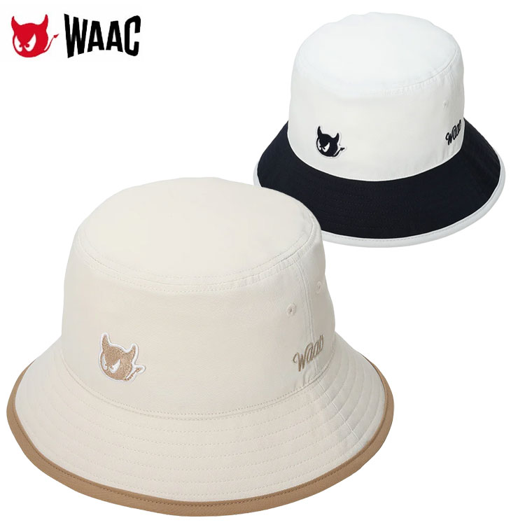 ワック　WAAC ゴルフ　耳付きハット ホワイト　新品未使用　ユニセックス WAAC ワック WAAC UNISEX バイカラー バケットハット 072262833 ユニ
