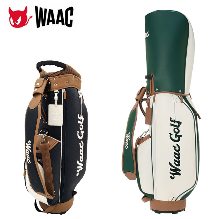 WAAC ゴルフバッグ・キャディバッグ グレー・グリーン WAAC ワック カートキャディバッグ 9型 ユニセックス グレイニー
