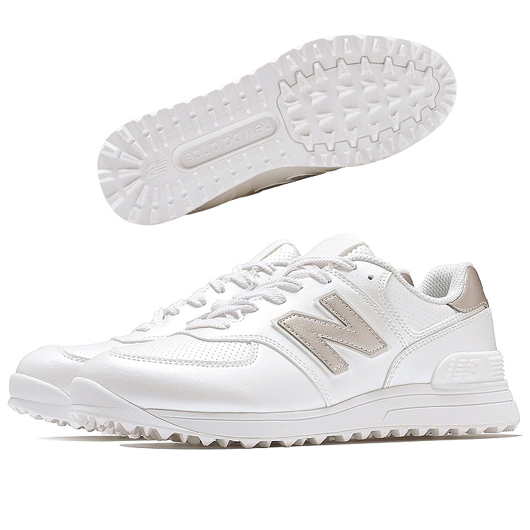 �y���f�B�[�X�z�j���[�o�����X new balance �S���t�V���[�Y �X�p�C�N���X Golf 574 v4 �z���C�g/�s���N WHITE with PINK SALT WG574A4