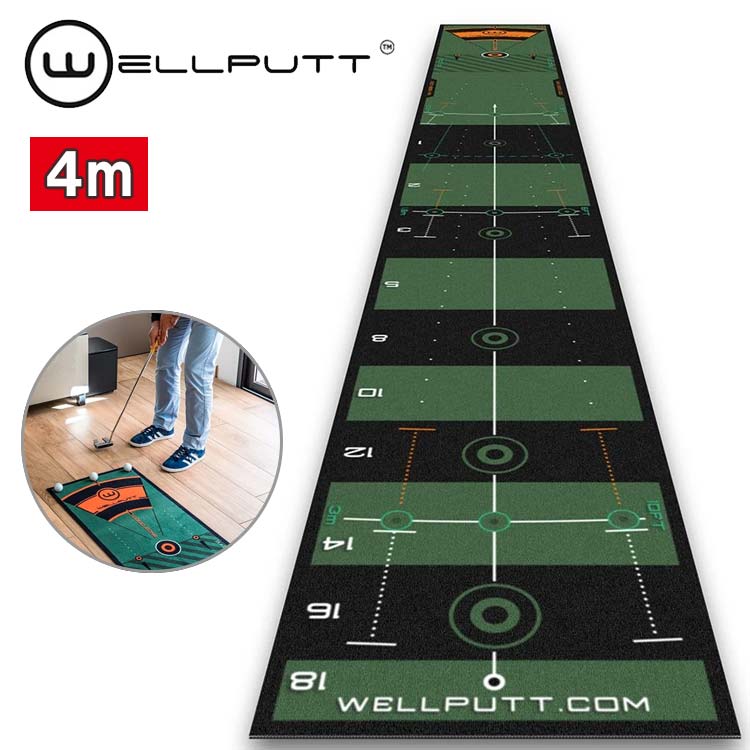 【練習器具】Wellputt ウェルパット パターマット 4メートル グリーン WLP WELLPUTT/MAT 4M Green パター練習 :wlp wellputtmat 4m:第一ゴルフ