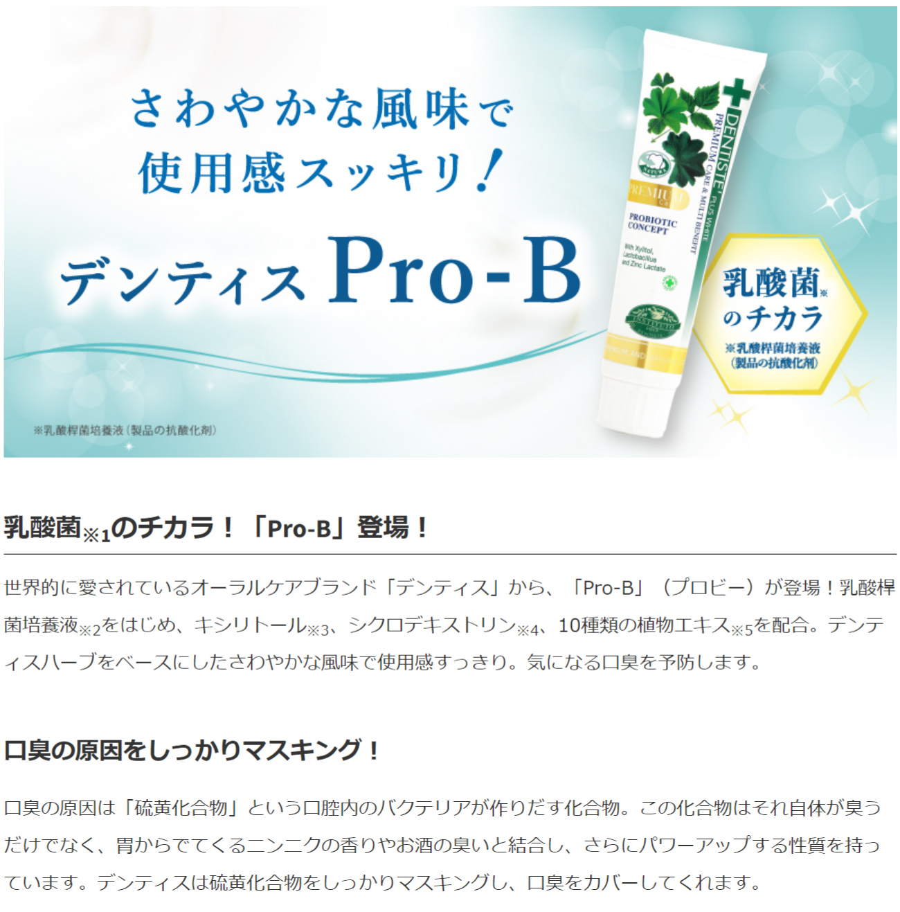 DENTISTE' デンティス Pro-B 100g 歯磨き粉 乳酸菌