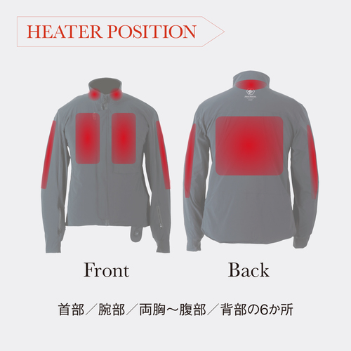 Heatech XL ブラックジャケットとパンツセット バッテリーチェッカー Heatech XL ブラックジャケットとパンツセット バッテリーチェッカー