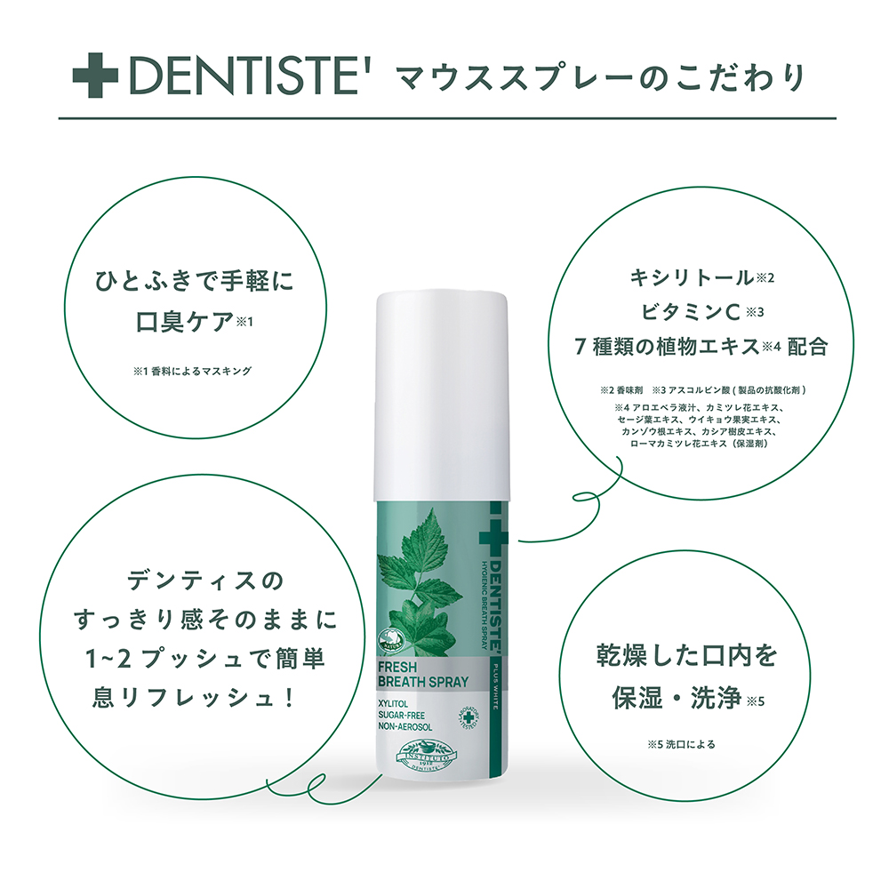 DENTISTE'（デンティス） マウススプレー 15ml 口臭ケア 爽快 キス
