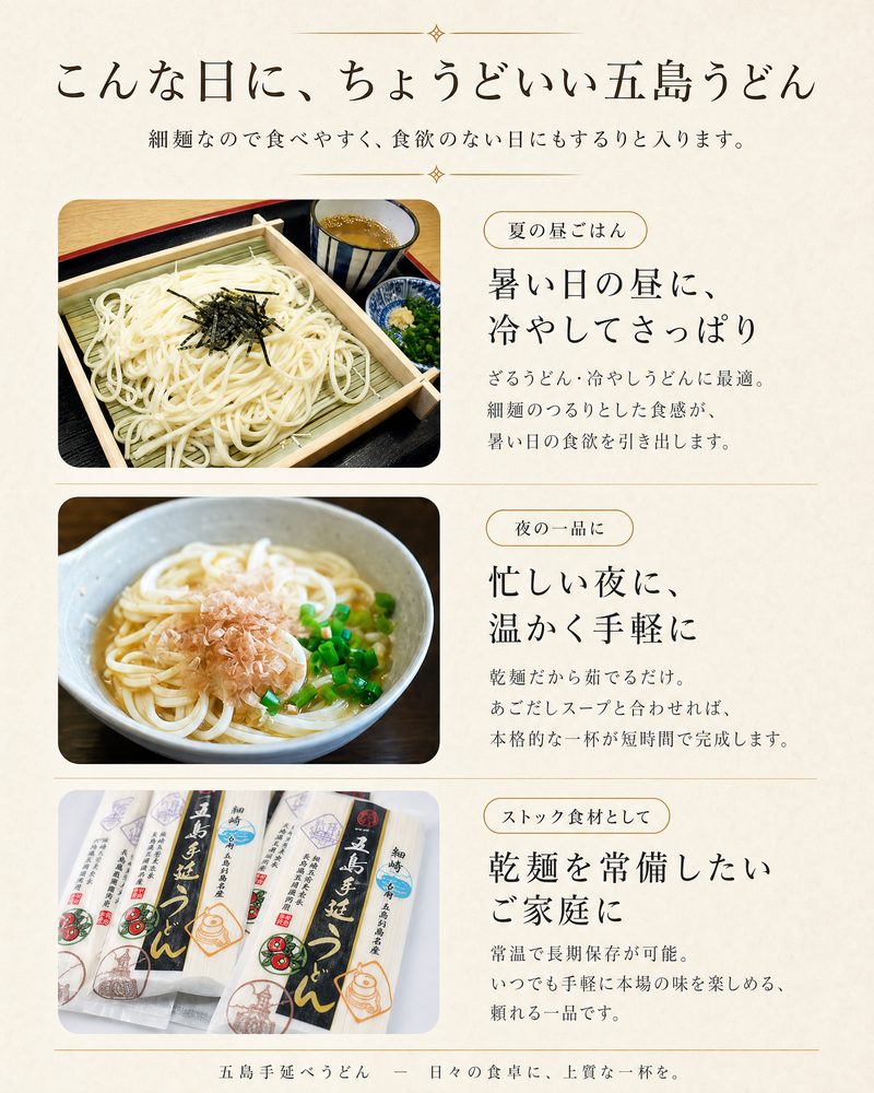 五島うどん 400g (200g x2) 5人前 うどん 乾麺 手延べうどん 長崎県産