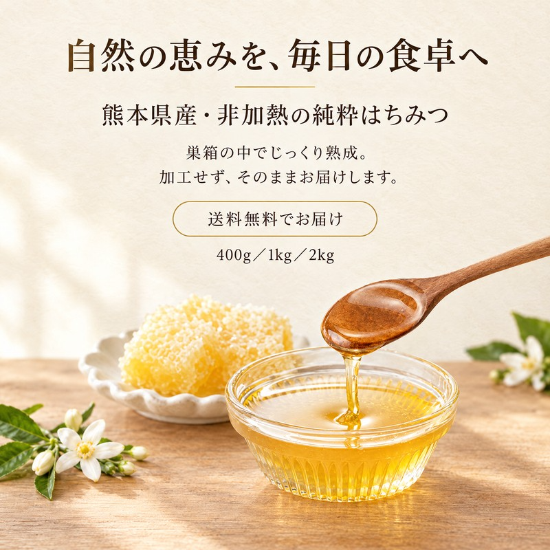 国産 熊本県産 みかんはちみつ 800g(400g x2) 非加熱 純粋はちみつ