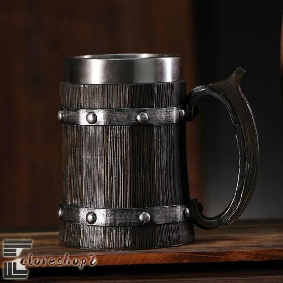 海賊ジョッキ マグカップ ビアカップ ビールカップ コップ 断熱 防錆