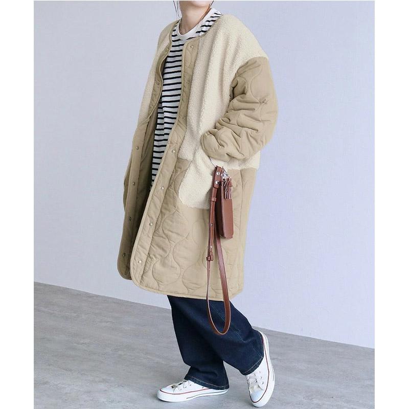 Eimee Law ジャケット コート　ボア　キルティング　ブラウン　グリーン Eimee Law（エイミーロウ）の「【Eimee Law】キルティングボア切替