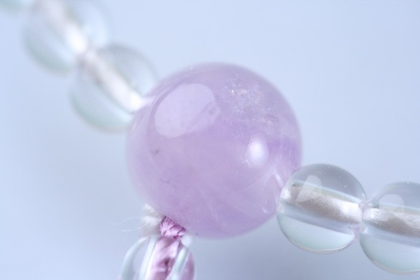 数珠 女性用本連 本水晶108玉 藤雲石仕立： 正絹切房 桐箱入 : 大黒屋