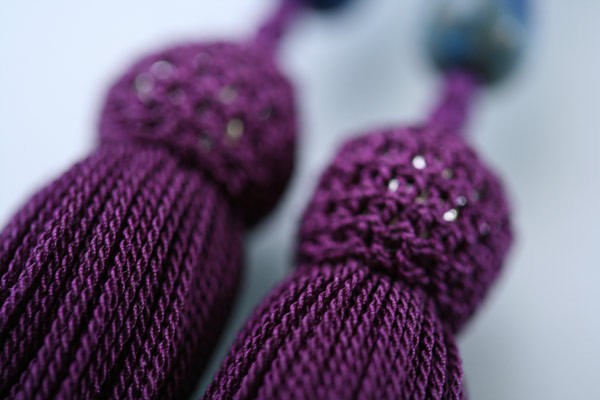 数珠 女性用本連 瑠璃石 ラピスラズリ108玉： 正絹松風頭房 桐箱