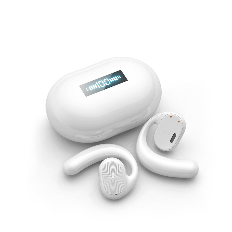 ワイヤレスイヤホン Bluetooth5.3 小型 軽量 LEDディスプレイ電量表示 開放型 空気伝導 耳を塞がない ヘッドセット スポーツイヤホン IPX7防水 プレゼント｜daikokuyaniigata｜03