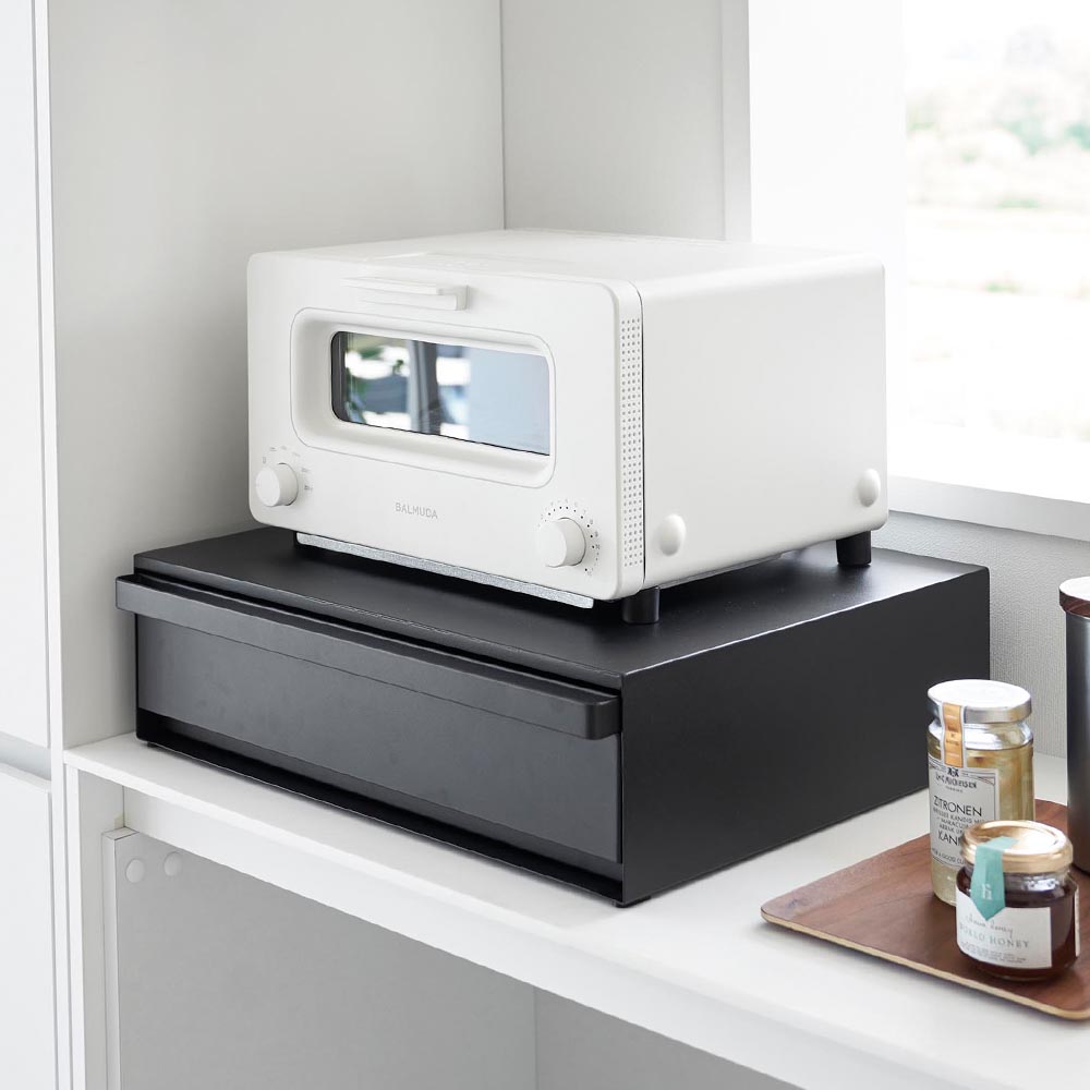キッチンテーブル 家電下 引き出し & スライド テーブル タワー 2007 tower YAMAZAKI タワー ツーウェイ キッチン家電下引き出し