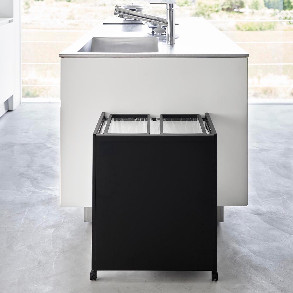 【未使用品】山崎実業 分別ダストワゴン タワー tower 黒 45L 楽天市場】[ 蓋付き目隠し分別ダストワゴン タワー 45L 2分別 3分別