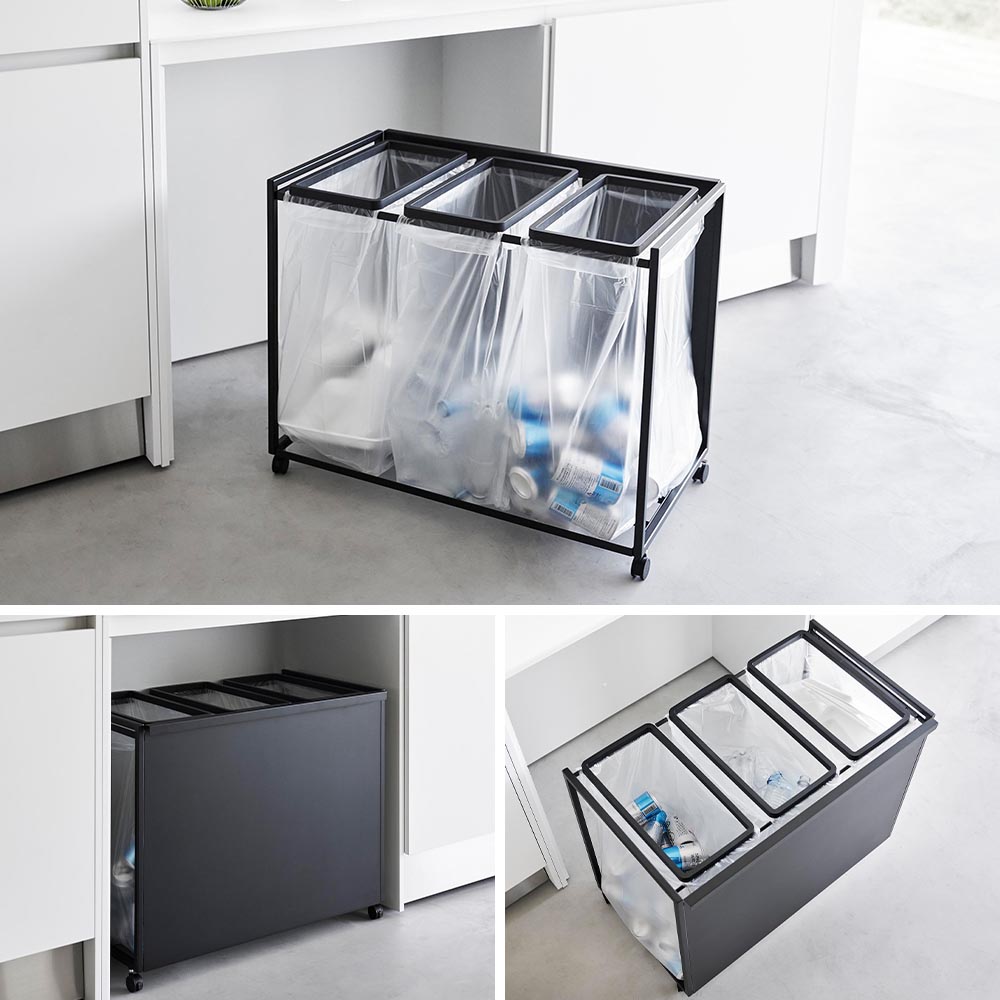 tower 山崎実業 ゴミ箱 タワー フタなし 目隠し 分別 ダストワゴン 3