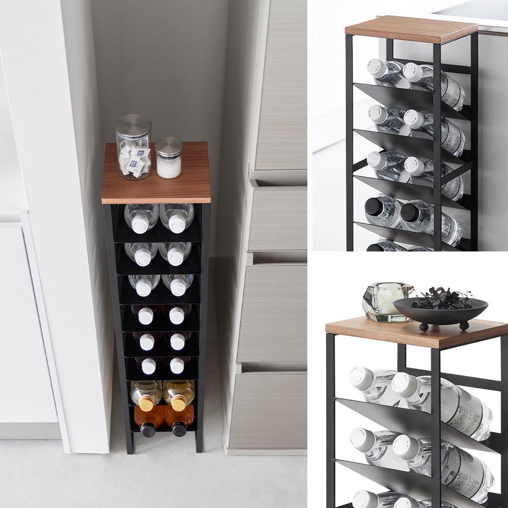 tower 山崎実業 タワー 天板付きボトルストッカー 8段 ホワイト