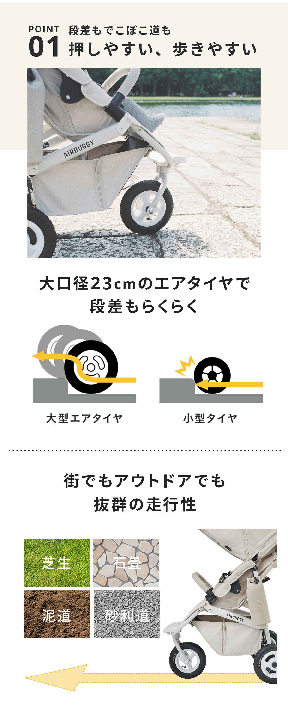 エアバギー ベビーカー ココ プレミア フロムバース ハンドブレーキ 新生児 折りたたみ 3輪 正規販売店 日本語説明書付き【保証期間：2年】一部レインカバー付きの画像