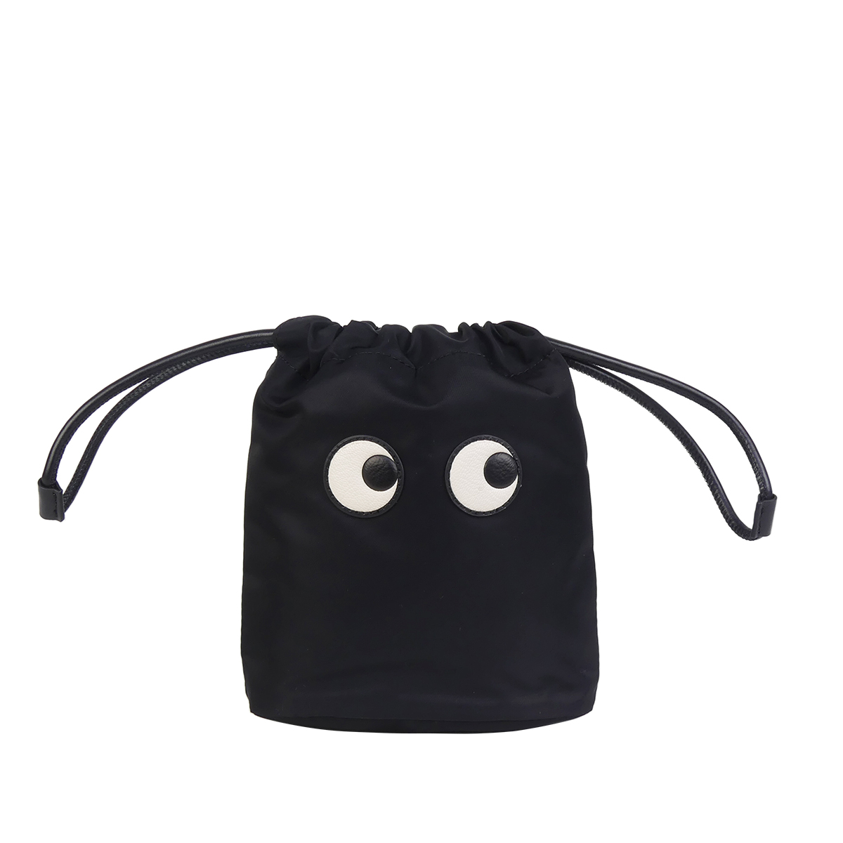 アニヤ・ハインドマーチ アイズ ドローストリング ポーチ DRAWSTRING POUCH EYES IN BLACK 193566 ANYA HINDMARCH | ANYA HINDMARCH