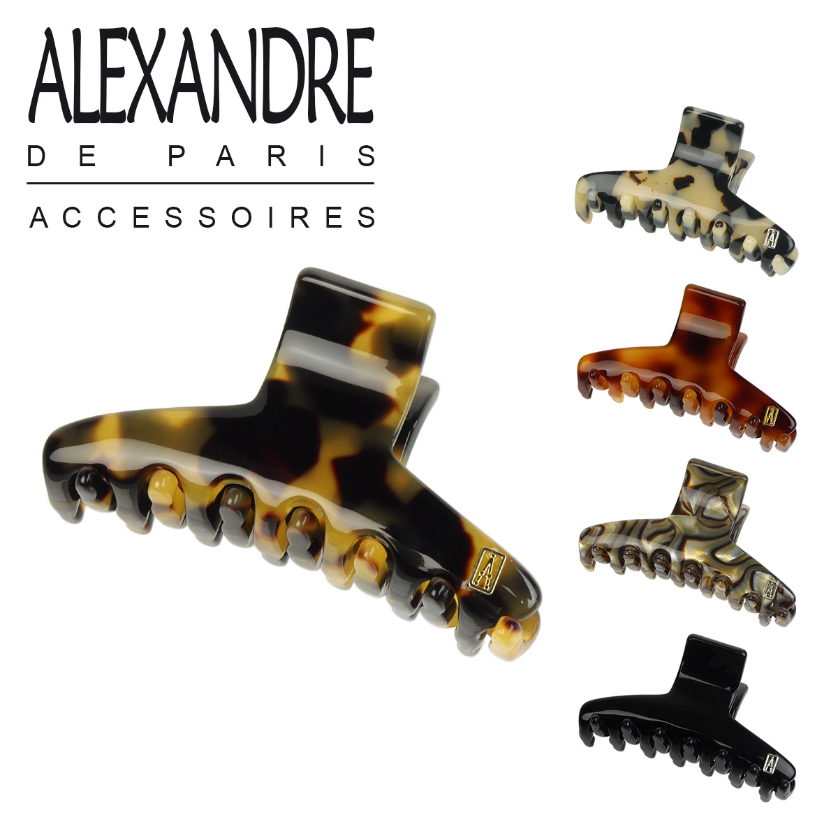 【美品】ALEXANDRE DE PARIS 黒 ヘアクリップ ALEXANDRE DE PARIS ヘアクリップ 黒 ヴァンドーム