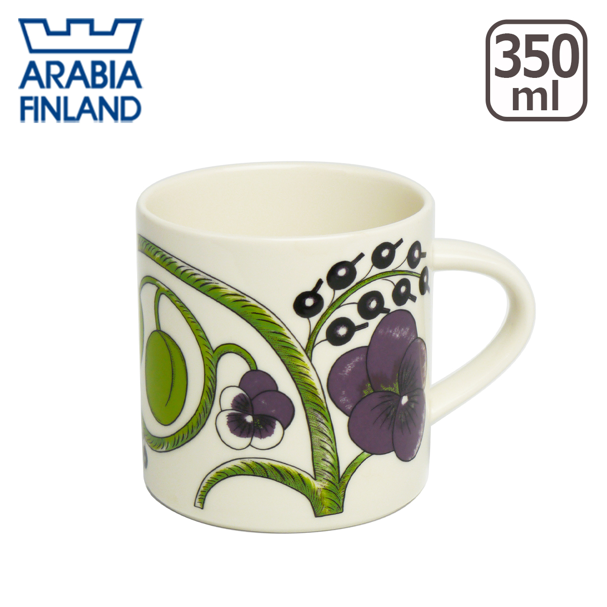 Paratiisi 【並行輸入品】アラビア ブラック パラティッシ マグ 240ml