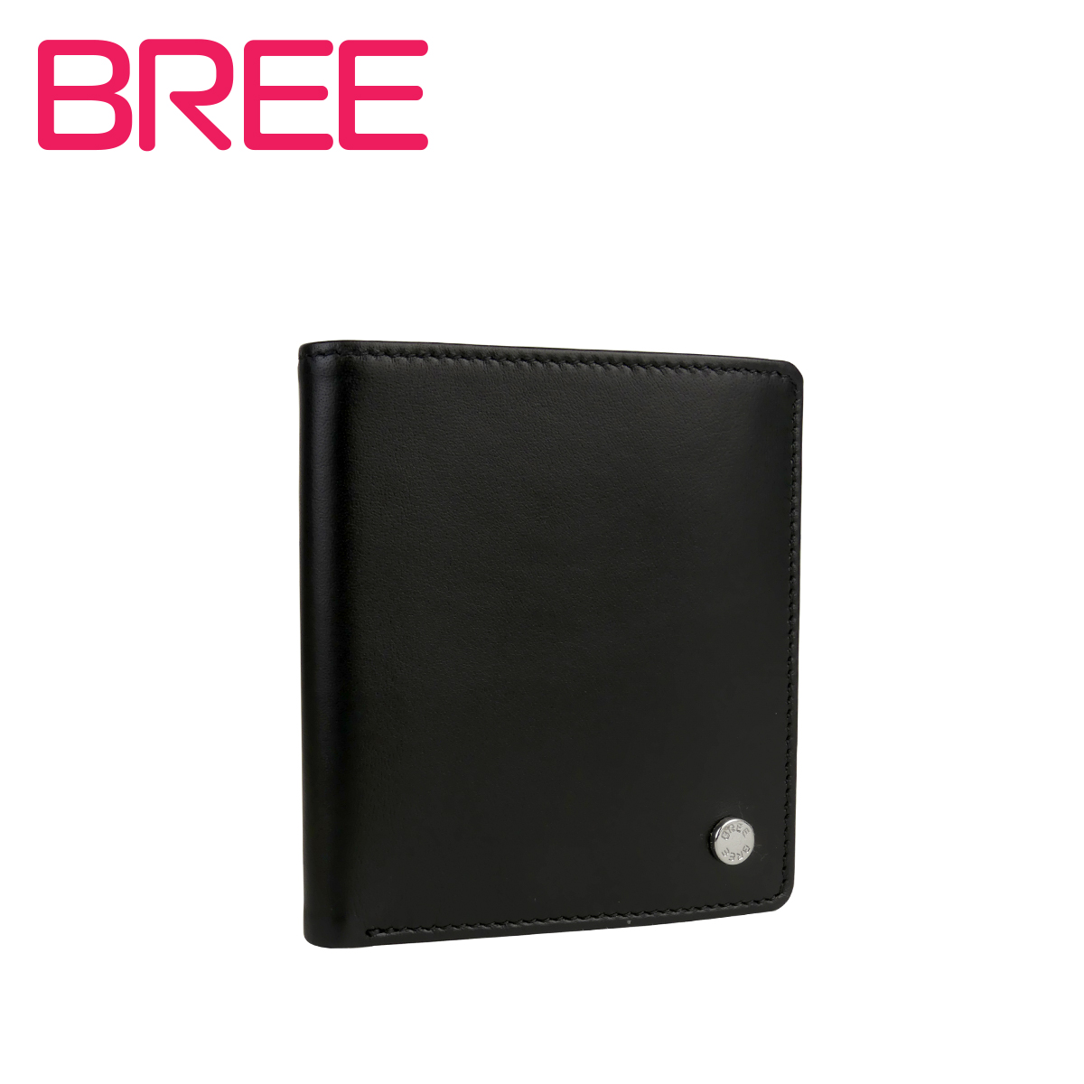 ブリー BREE レザー二つ折り財布 小銭入れ付き（カード7枚収納）BLACK（ブラック）LUC 136 458900136