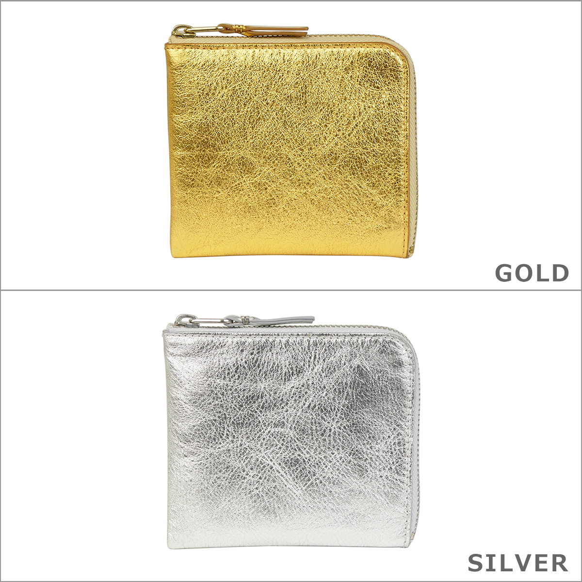 【美品】コムデギャルソン　L字財布　シルバー Wallet COMME des GARCONS(ウォレット コムデギャルソン)の通販
