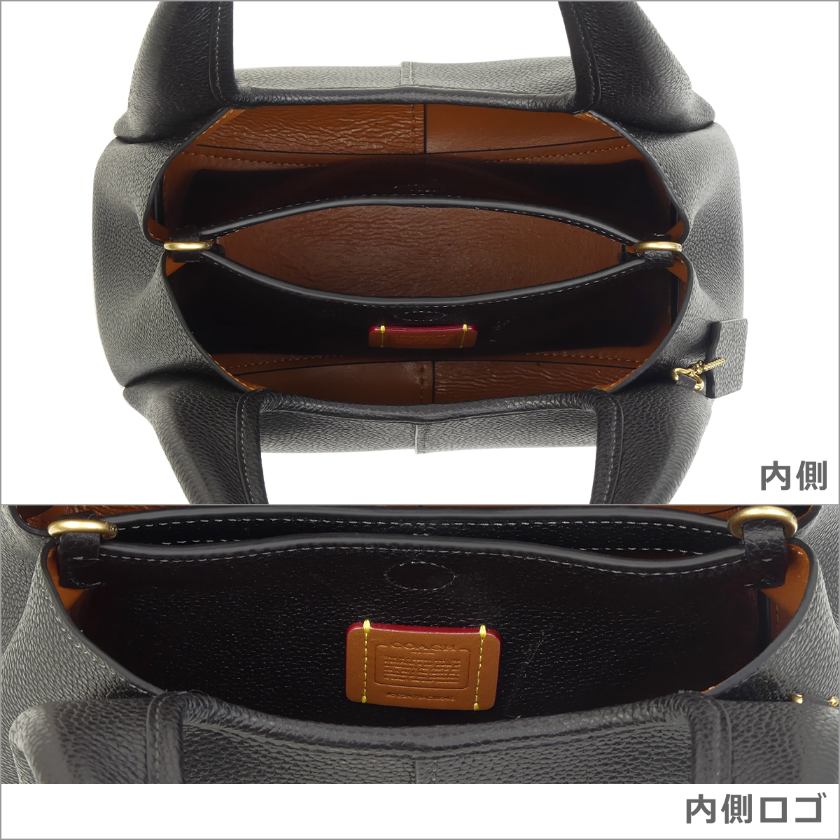 COACH CM545 2WAY黒レザーハンドバッグ Coach CM545 Lana Shoulder Bag 23 Black Handbag Crossbody Diagonal
