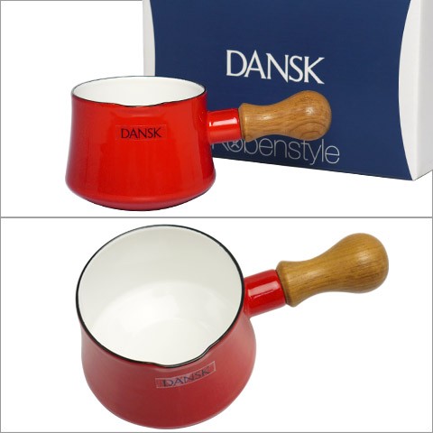 【訳あり未使用品】 希少 Dansk 廃盤 ターコイズ　バターウォーマー 片手鍋 DANSK（ダンスク） 鍋 バターウォーマー チリレッド ホーロー 片手鍋