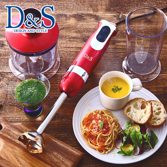 D＆S（デザイン アンド スタイル） ハンドブレンダー DS.7796 レッド