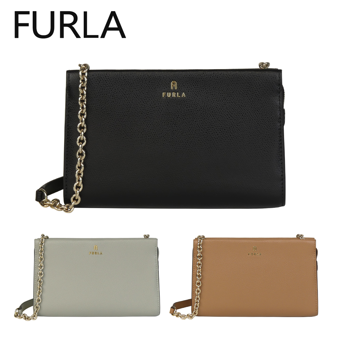 美品 FURLA ショルダーバッグ Brandol / FURLA フルラ ショルダーバッグ 角型 ポシェット レッド