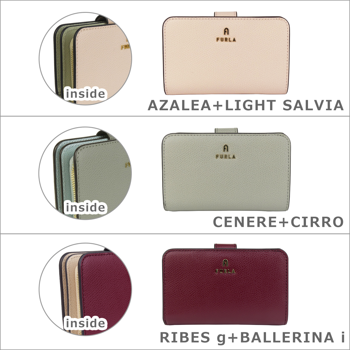 極美品　フルラ　二つ折り財布　レザー　ロゴ　現行ロゴ フルラ 二つ折り財布の商品一覧 通販 - Yahoo!ショッピング