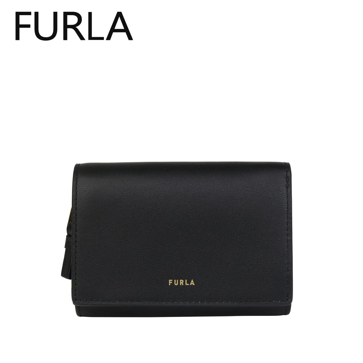 【美品】FURLA フルラ 三つ折り財布 ブラック 箱付属 Furla(フルラ) PBG2RZY BX0305 O6000 リッツィー M コンパクト