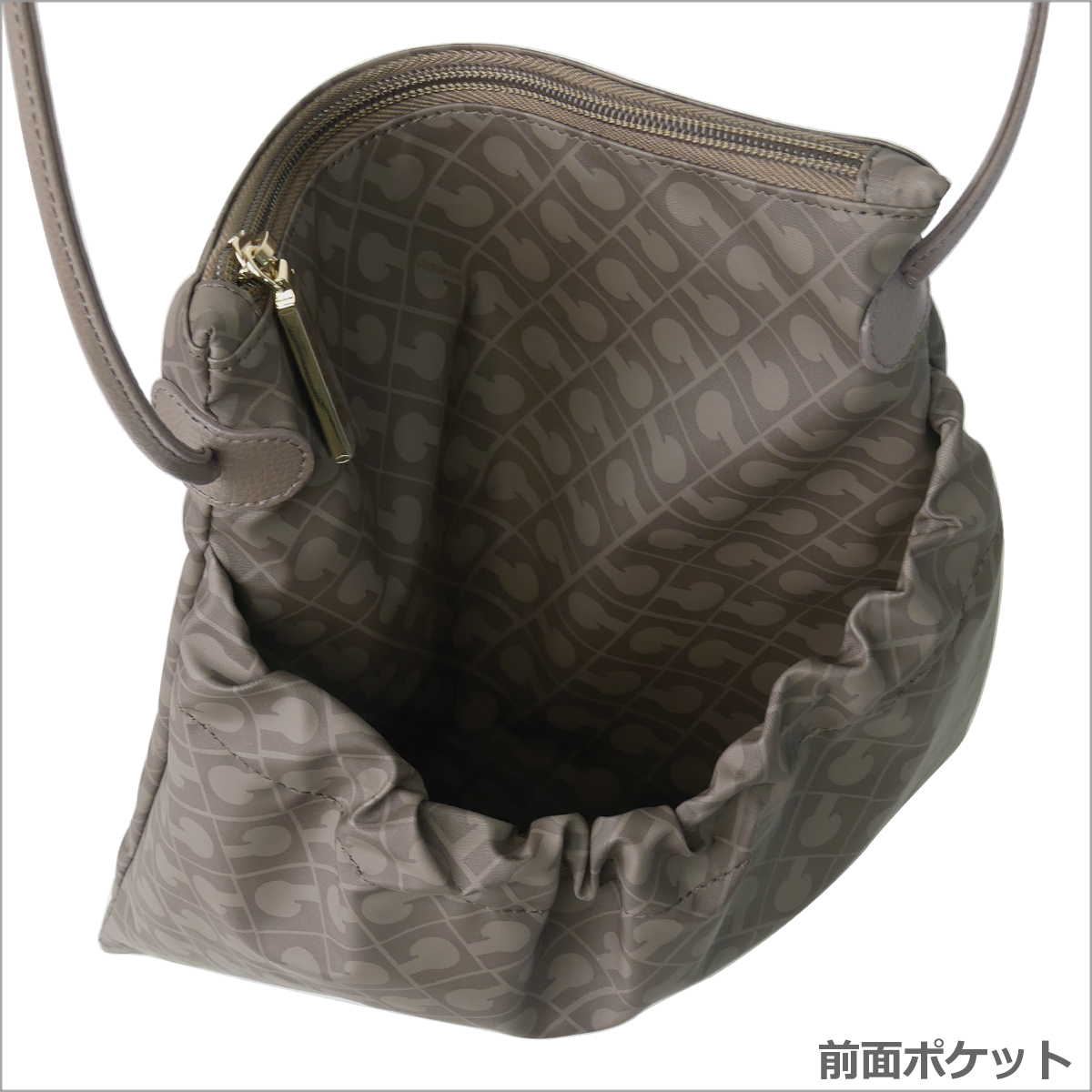 GHERARDINI ソフティ/本革コンビ/斜め掛けショルダーバッグ/ポーチ付き ゲラルディーニ ソフティ/本革コンビ/斜め掛けショルダーバッグ/ポーチ付き