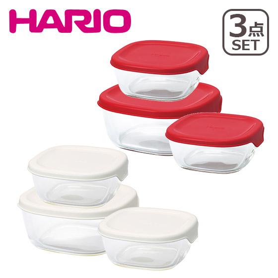 HARIO（ハリオ）耐熱ガラス製保存容器3個セット｜daily-3