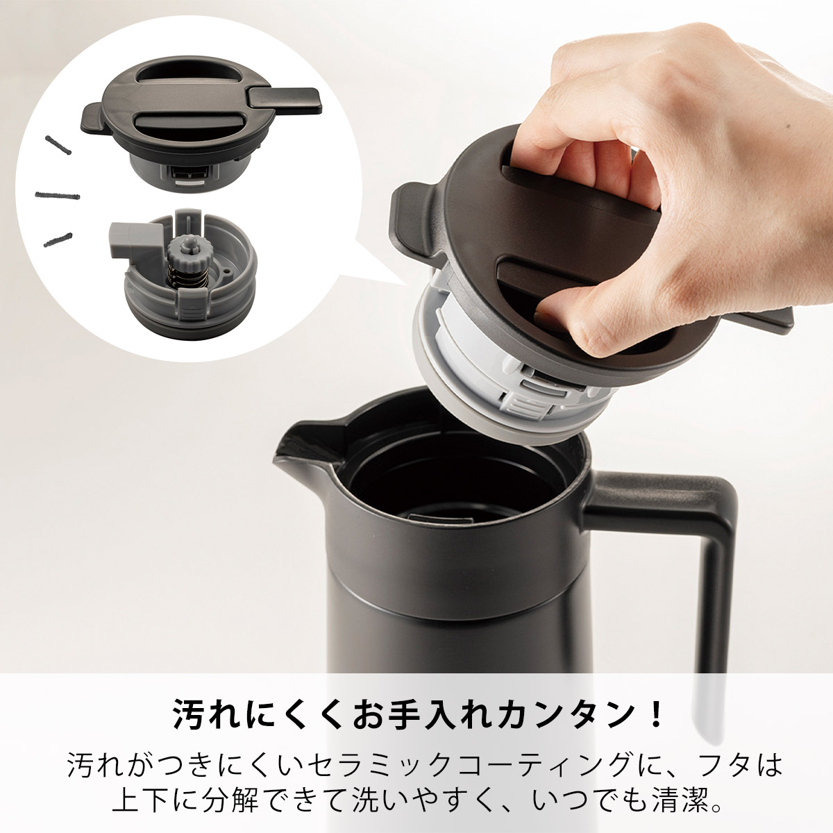 HARIO（ハリオ） セラミックコーティング 真空二重保温ポット CHP-600