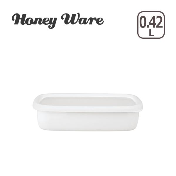 Honey Ware（ハニーウェア）Konte 浅型角容器S リリーホワイト｜daily-3